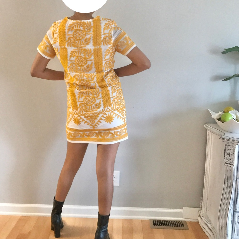 All:Row yellow floral embroidered tunic shift dress - Picture 2 of 4